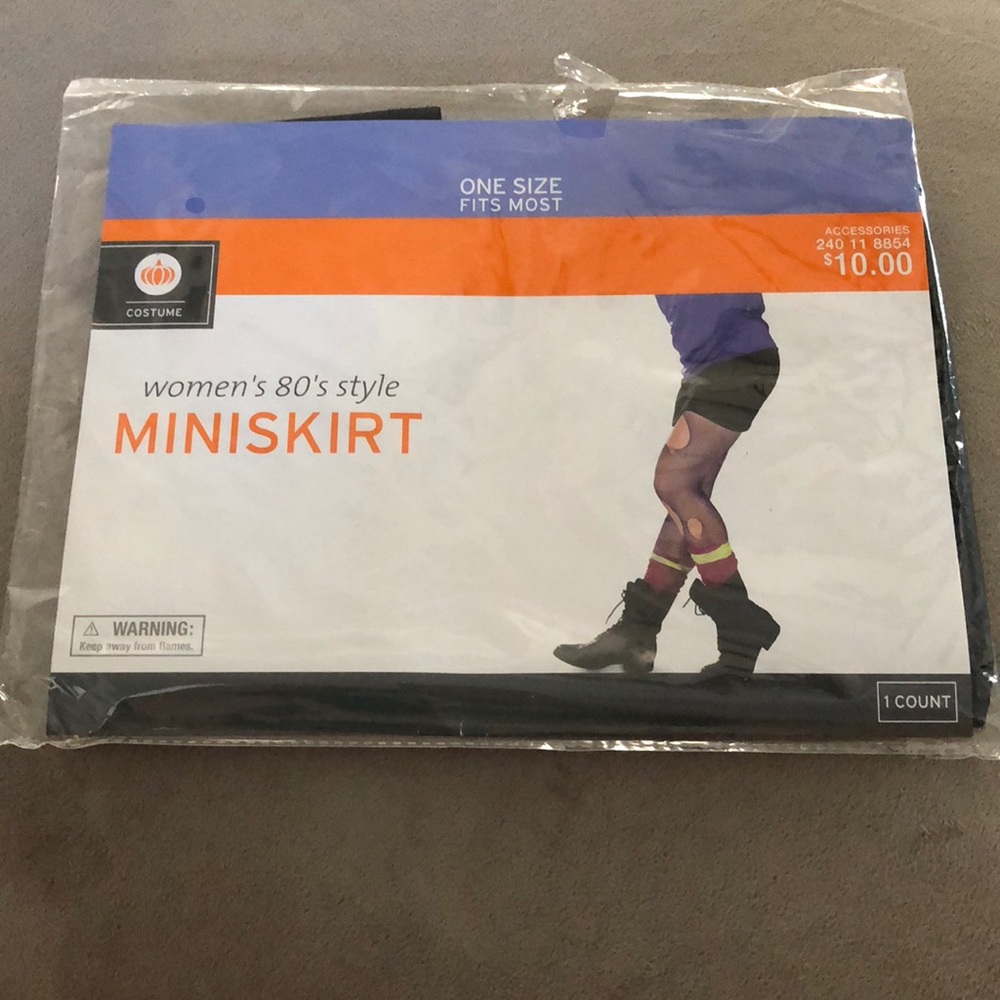 80's Style Skirt Women's One Size Black Mini Halloween Costume